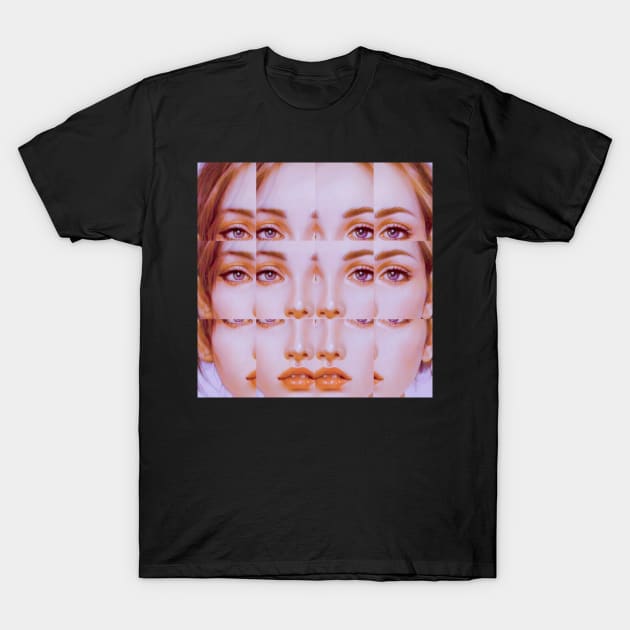 BELONGING Glitch Art Trippy Portrait T-Shirt by raspberry-tea